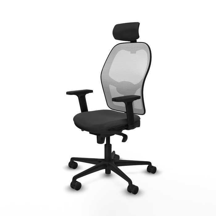 PIQUERAS Y CRESPO Silla de oficina Jorquera con mecanismo Sincro, Gris oscuro y Blanco