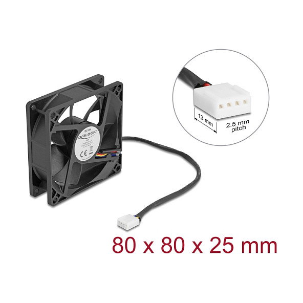 DeLOCK Ventilador Axial 12 V DC 80 x 80 x 25 mm Negro DeLOCK Ventilador Axial 12 V DC 80 x 80 x 25 mm Negro