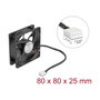 DeLOCK Ventilador Axial 12 V DC 80 x 80 x 25 mm Negro