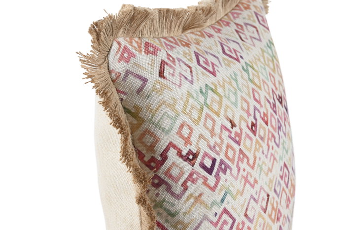 DKD Home Decor Cojín Poliéster Multicolor con Flecos 45x45 cm
