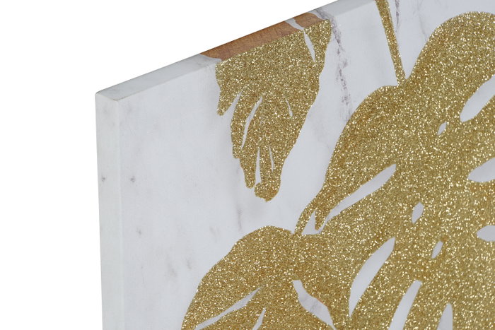 DKD Home Decor Cuadro Dorado Turquesa Lienzo MDF Hojas 1.8 x 60 x 40 cm (6 Unidades)