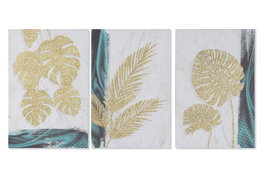 DKD Home Decor Cuadro Lienzo MDF 40x60 cm Surtido de 3 Hojas