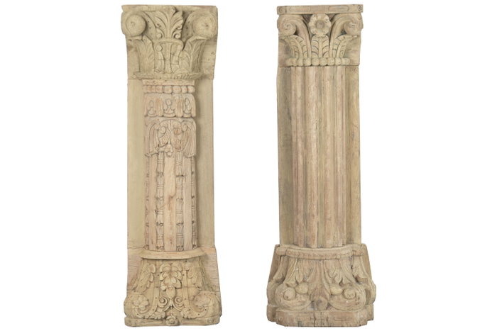 DKD Home Decor Columna Media de Teca 35x25x125 Decapé Natural DKD Home Decor Columna Media de Teca 35x25x125 Decapé Natural