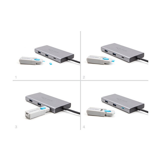 DeLOCK Juego de bloqueadores para puertos USB Type-C™ con herramienta de bloqueo DeLOCK Juego de bloqueadores para puertos USB Type-C™ con herramienta de bloqueo