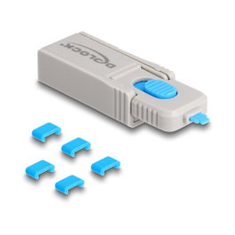 DeLOCK Juego de bloqueadores para puertos USB Type-C™ con herramienta de bloqueo