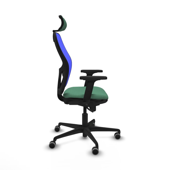 PIQUERAS Y CRESPO Silla de oficina Jorquera con mecanismo Sincro, Tela Verde esmeralda y Malla Azul PIQUERAS Y CRESPO Silla de oficina Jorquera con mecanismo Sincro, Tela Verde esmeralda y Malla Azul