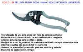 BELLOTA Tijera de poda 3504-23 forjada universal