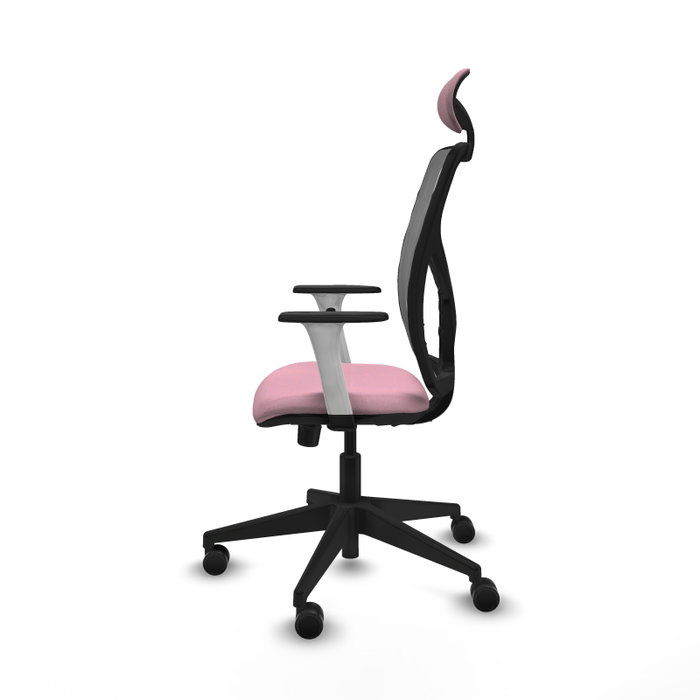 PIQUERAS Y CRESPO Silla de oficina Motilla con mecanismo Sincro, Rosa y Gris