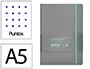 Antartik Cuaderno A5 Tapa Blanda Hojas Puntos Gris y Turquesa 80 Hojas 80gr FSC