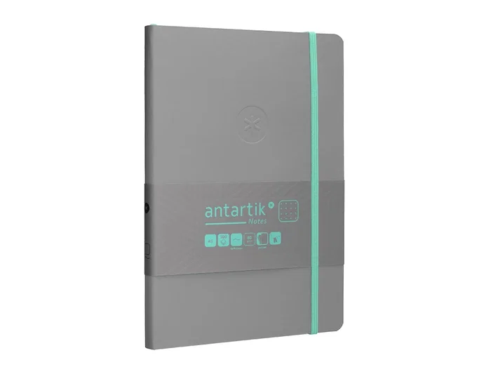 Antartik Cuaderno A5 Tapa Blanda Hojas Puntos Gris y Turquesa 80 Hojas 80gr FSC