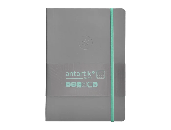 Antartik Cuaderno A5 Tapa Blanda Hojas Puntos Gris y Turquesa 80 Hojas 80gr FSC