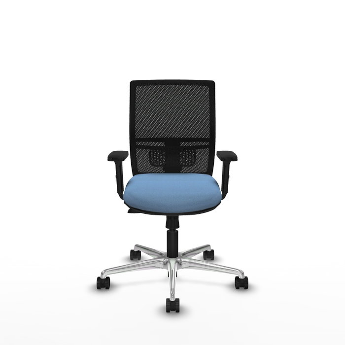 PIQUERAS Y CRESPO Silla de oficina Yunquera con mecanismo Sincro/Traslack, Azul cielo y Negro