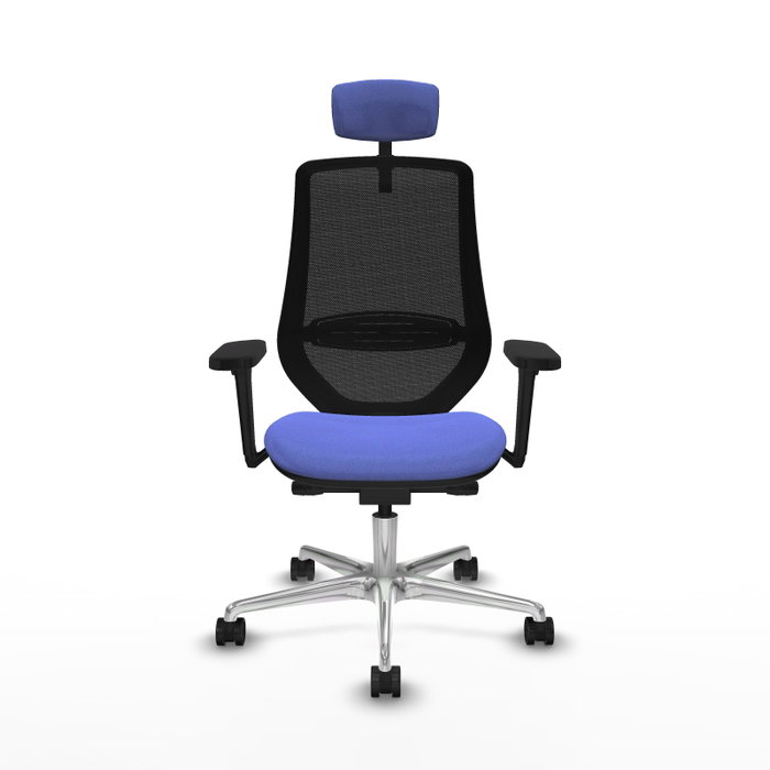 PIQUERAS Y CRESPO Silla de oficina Mardos con mecanismo Sincro/Traslack, Azul claro y Negro