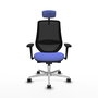 PIQUERAS Y CRESPO Silla de oficina Mardos con mecanismo Sincro/Traslack, Azul claro y Negro