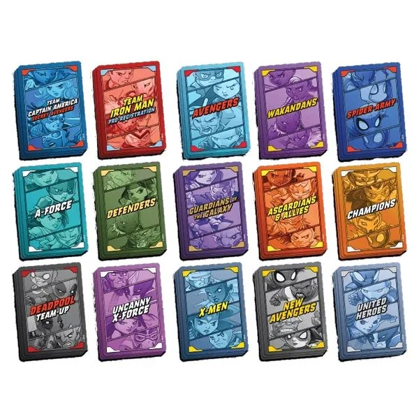 CMON Marvel United MU: Mazos de Equipo Expansión Juego de Mesa Multigénero - 15 Mazos, 1-5 Jugadores, 40 Min