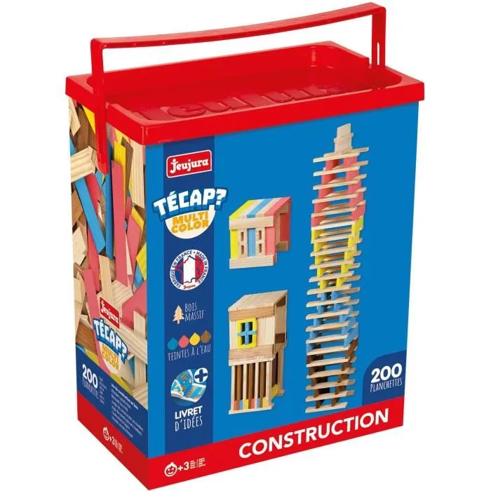 Jeujura Técap Multicolor - Juego de Equilibrio y Construcción - 200 Piezas - JEU3225280831206