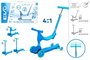 Color Baby Patinete Evolutivo Ride On 4 en 1, Transformable con 3 Ruedas, Azul