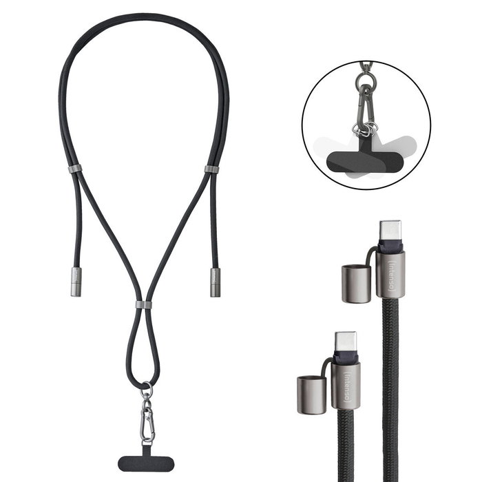 Intenso Cable USB-C a USB-C Lanyard 1,65 m Negro 7991000 Intenso Cable USB-C a USB-C Lanyard 1,65 m Negro 7991000