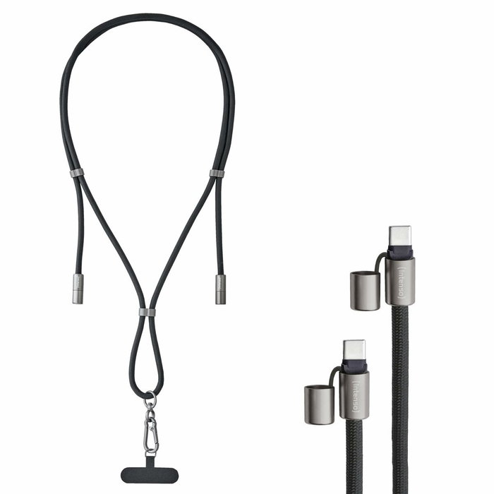 Intenso Cable USB-C a USB-C Lanyard 1,65 m Negro 7991000 Intenso Cable USB-C a USB-C Lanyard 1,65 m Negro 7991000