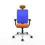 PIQUERAS Y CRESPO Silla de oficina Motilla con mecanismo Sincro, Naranja y Azul