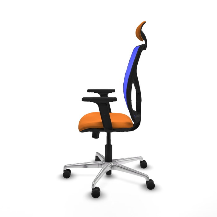 PIQUERAS Y CRESPO Silla de oficina Motilla con mecanismo Sincro, Naranja y Azul