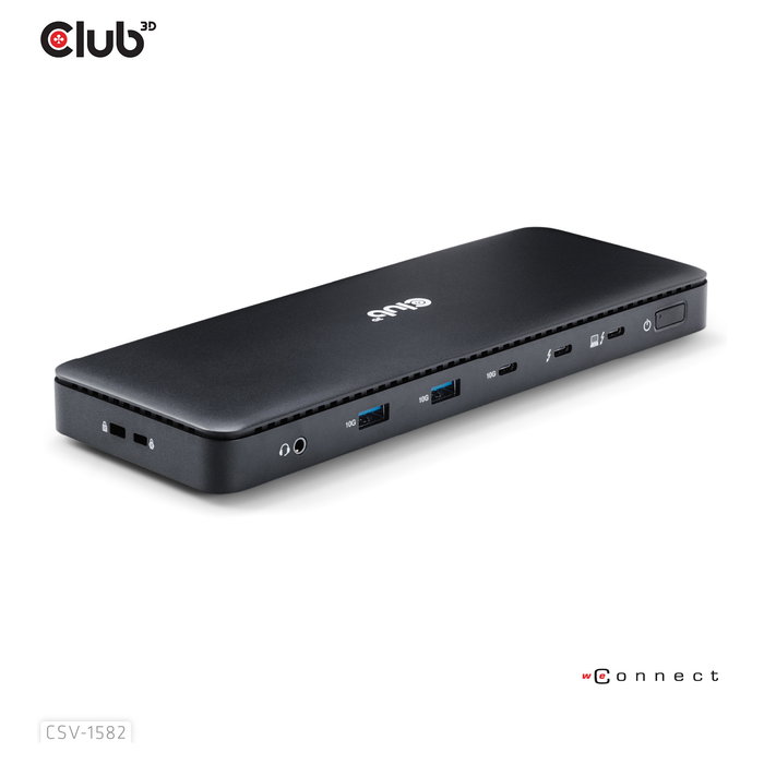 Club 3D Docking Station Thunderbolt 4 12-in-1, Estación de Acoplamiento con 3 Salidas de Pantalla y Bandeja de Almacenamiento