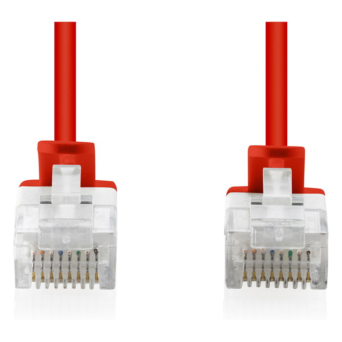 Digitus Cable de conexión CAT 6 U-UTP Slim Patchkabel, 3 metros, Rojo