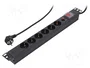 Qoltec Regleta protectora de sobretensión PDU para RACK 19 pulg, 1U, 6xSCHUKO, 2m