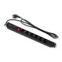 Qoltec Regleta protectora de sobretensión PDU para RACK 19 pulg, 1U, 6xSCHUKO, 2m