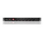 Qoltec Regleta protectora de sobretensión PDU para RACK 19 pulg, 1U, 6xSCHUKO, 2m
