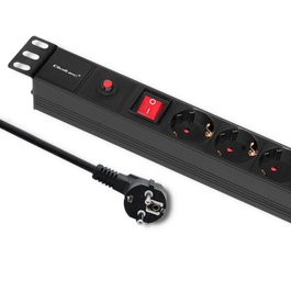 Qoltec Regleta protectora de sobretensión PDU para RACK 19 pulg, 1U, 6xSCHUKO, 2m