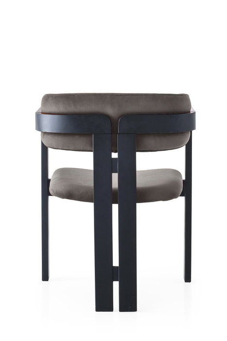 Hanah Home CO - 009 Sillón de Terciopelo Negro y Antracita