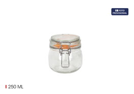 Inde Tarro Hermético Vidrio 250 ml - 9x8,5x12 cm (6 Unidades)
