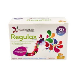 MUNDONATURAL Regulax 30 Sobres Complemento Alimenticio Alto en Fibra con Inulina y Plantas