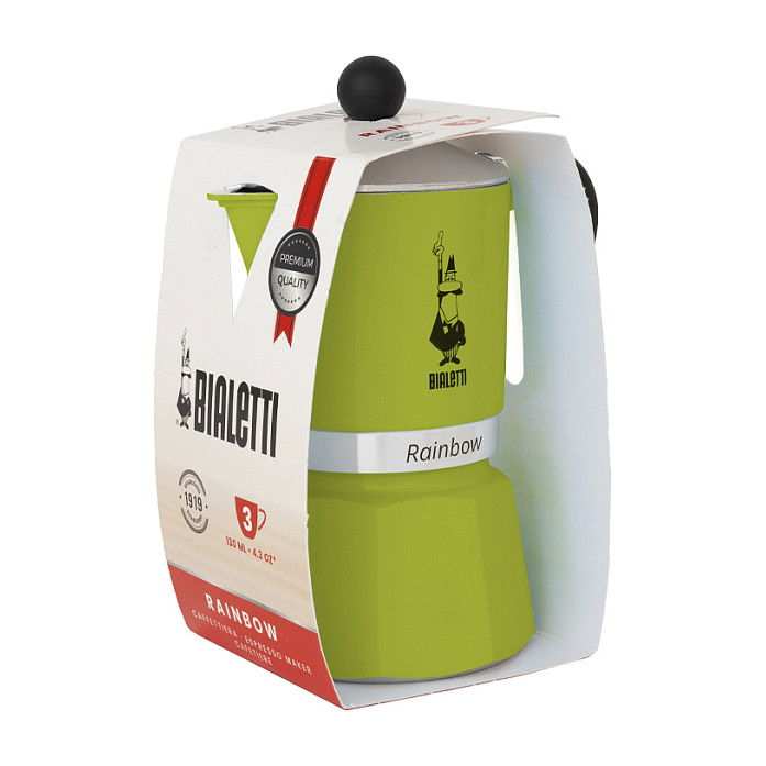 Bialetti RAINBOW 3TZ grn - Cafetera Italiana de Espresso, 3 Tazas, Color Verde Bialetti RAINBOW 3TZ grn - Cafetera Italiana de Espresso, 3 Tazas, Color Verde