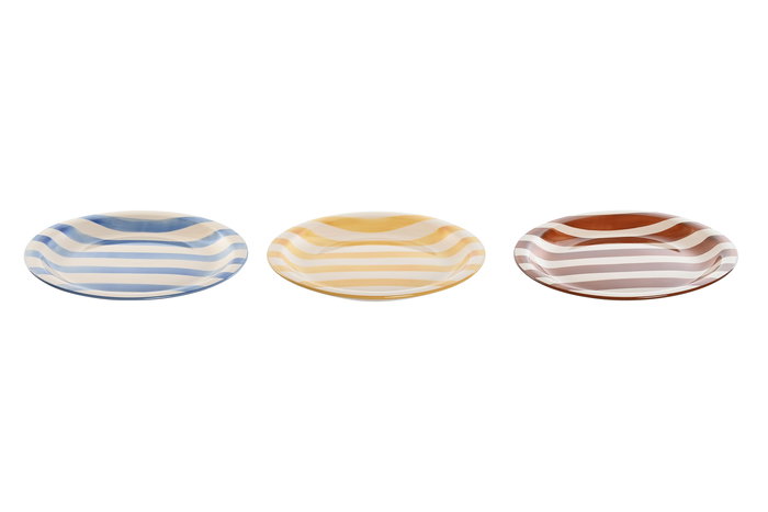 DKD Home Decor Plato Mediterraneo Azul Amarillo 26 x 3 x 26 cm (6 Unidades)