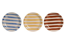 DKD Home Decor Plato Mediterraneo Azul Amarillo 26 x 3 x 26 cm (6 Unidades)