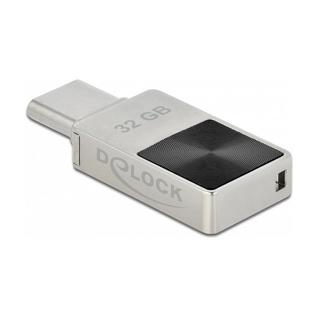 DeLOCK Mini USB 5Gbps USB-C Lápiz de Memoria 32GB USB 3.2 Gen 1, 140 MB/s, Carcasa Metal, Plata, Sin Tapa