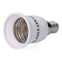 F-Line Amplificador Portalámparas E14 a E27 para Bombilla, 4-230V, Blanco, Ø39 x 70 mm, Retractilado
