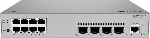 Huawei S220-8T4S Gestionado L2 Gigabit Ethernet Switch 8 Puertos 10/100/1000 Mbps Montaje Rack 1U Gris Huawei S220-8T4S Gestionado L2 Gigabit Ethernet Switch 8 Puertos 10/100/1000 Mbps Montaje Rack 1U Gris