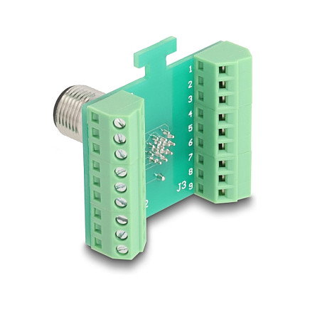 DeLOCK Adaptador M12 Codificación A 17 Pines a Bloque de Terminales 18 Pines Verde DeLOCK Adaptador M12 Codificación A 17 Pines a Bloque de Terminales 18 Pines Verde