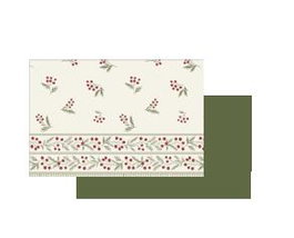 DKD Home Decor Salvamanteles Individual Acebo Verde, Rojo y Blanco