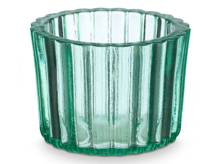 Giftdecor Portavela Vidrio Reciclado Redondo 12 cm x 12 cm x 9 cm (Set de 6)