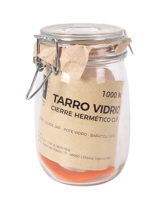 La Mediterranea Tarro Hermético Vidrio Clip 1000ml (12 Unidades) La Mediterranea Tarro Hermético Vidrio Clip 1000ml (12 Unidades)