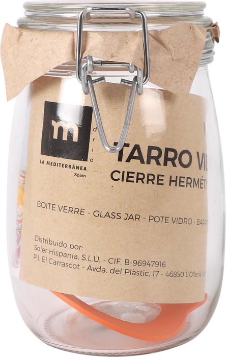 La Mediterranea Tarro Hermético Vidrio Clip 1000ml (12 Unidades)