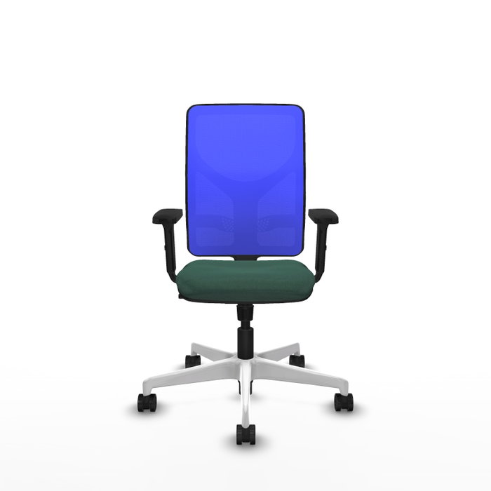 PIQUERAS Y CRESPO Silla de oficina Motilla con mecanismo Sincro, Verde botella y Azul