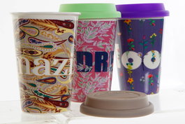 DKD Home Decor Daydream Taza Multicolor Porcelana y Silicona 400ml 9.7 x 14 x 9.7 cm (6 Unidades)