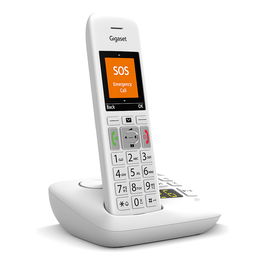 Gigaset E390A Teléfono Inalámbrico DECT con Contestador Automático, Identificador de Llamadas, Pantalla TFT 2.2", 200 Contactos, Blanco, 50 m Interior / 300 m Exterior