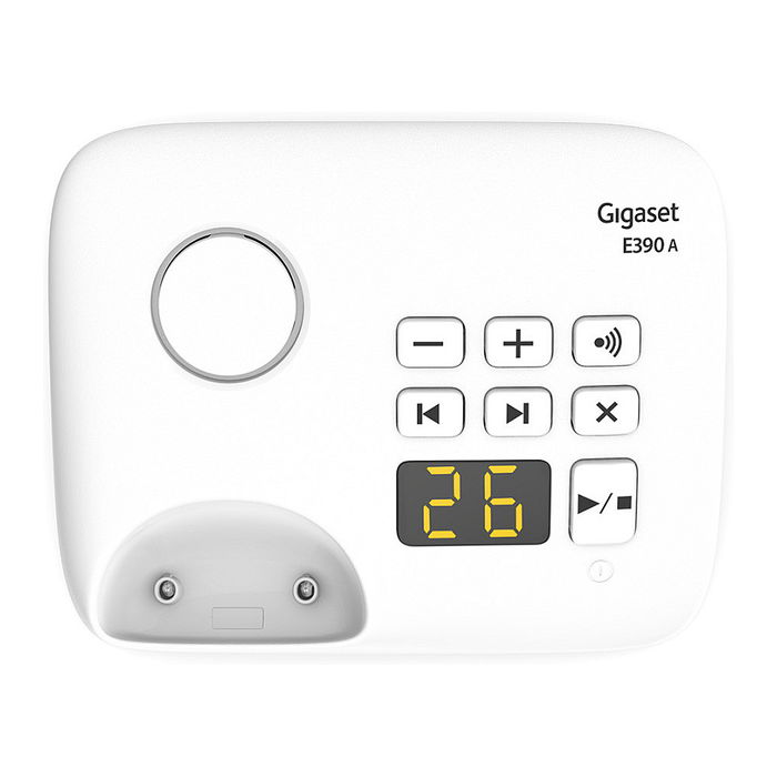 Gigaset E390A Teléfono Inalámbrico DECT con Contestador Automático, Identificador de Llamadas, Pantalla TFT 2.2", 200 Contactos, Blanco, 50 m Interior / 300 m Exterior