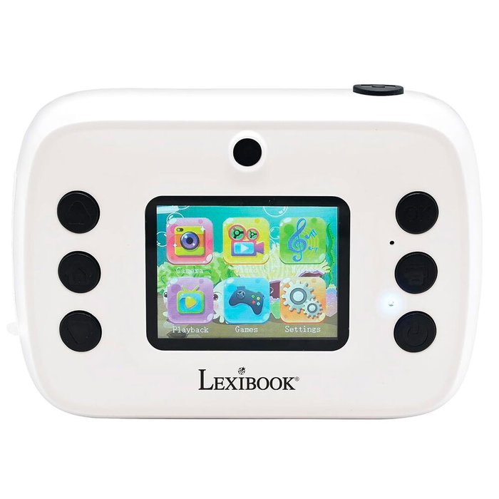 LEXIBOOK Cámara de Fotos con Impresora Infantil, Video, Personalización de Fotos, Incluye Tarjeta SD 32GB y Papel Térmico